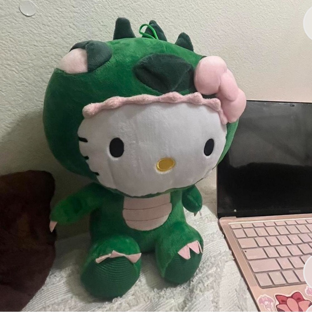 dino hello kitty plushie